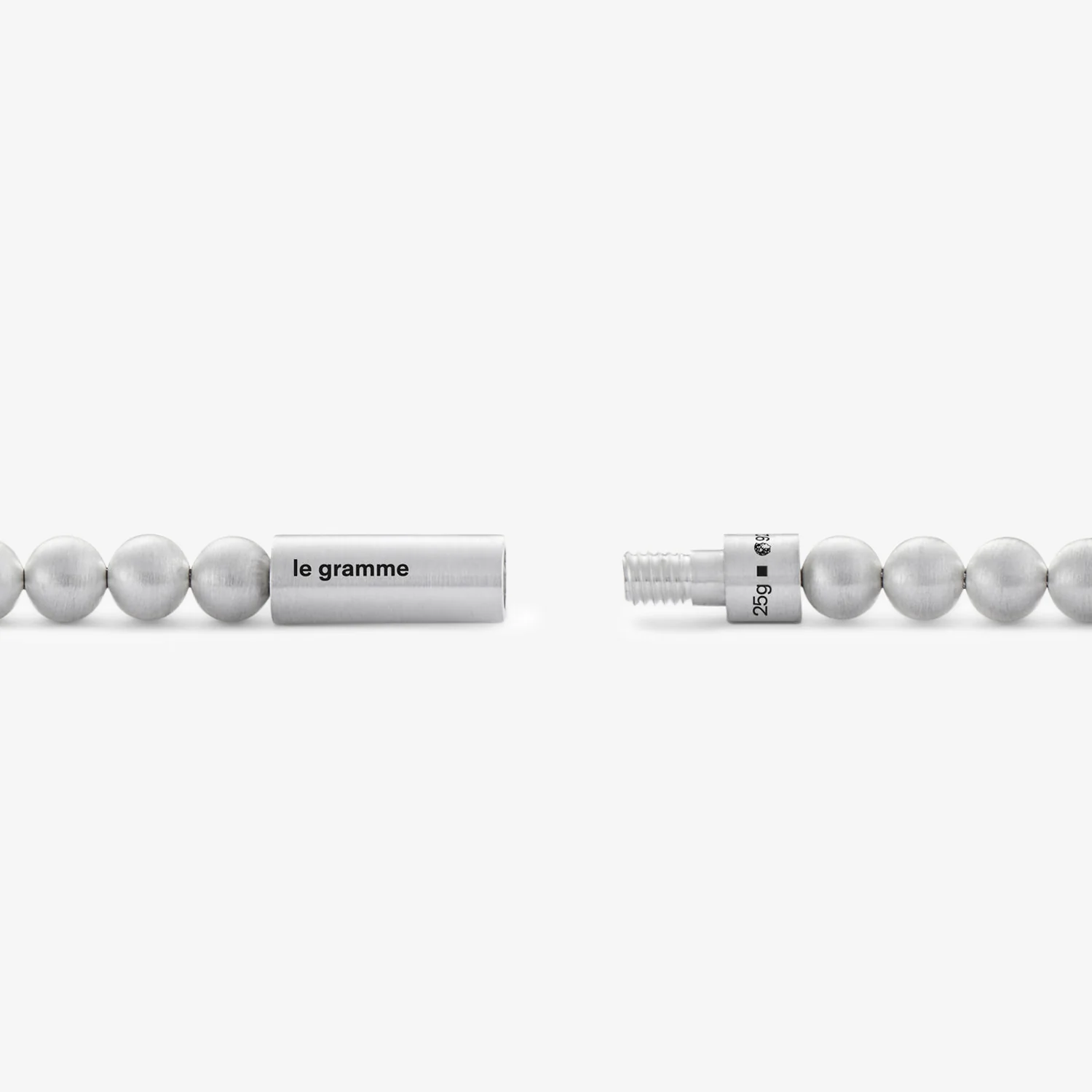 25g Brushed Sterling Silver Beads Bracelet - Image 3