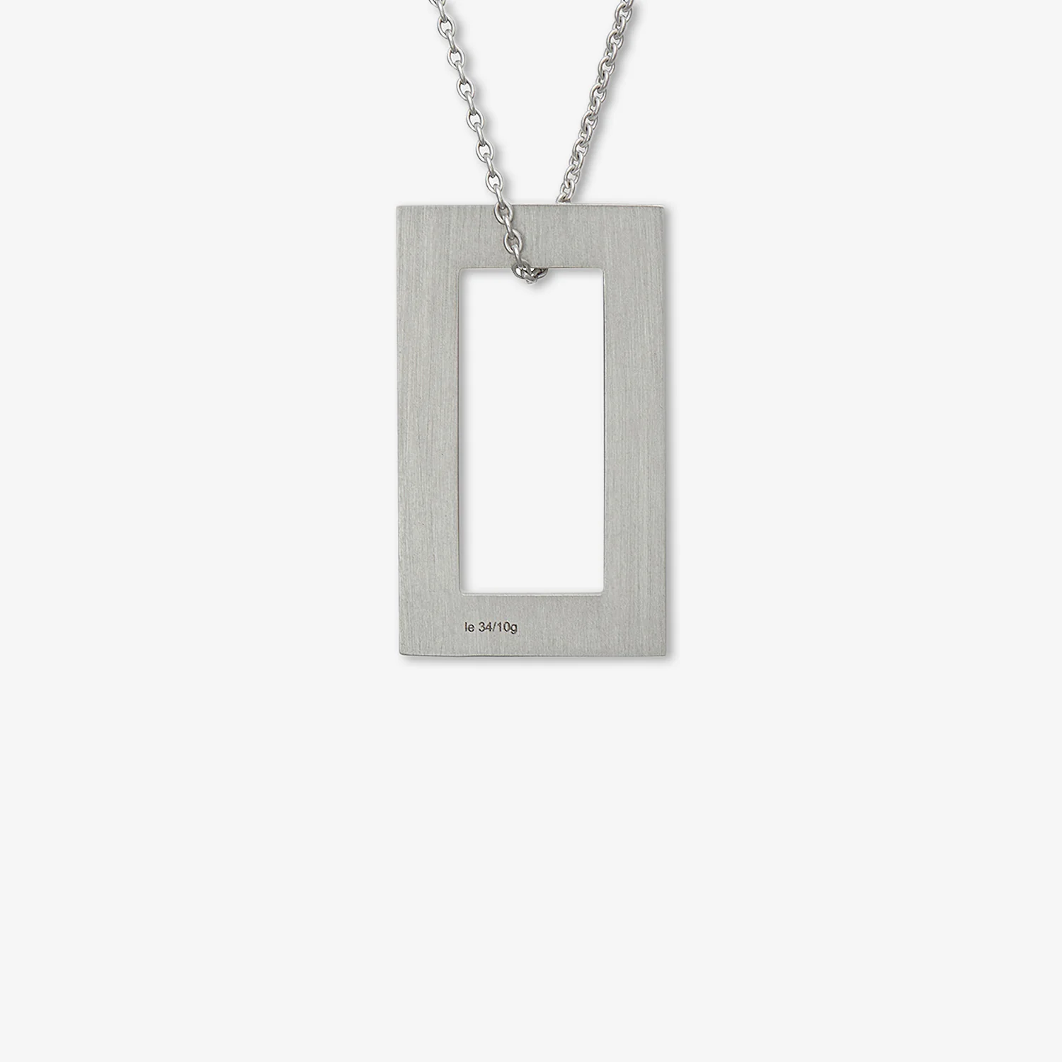 3.4g Polished Sterling Silver Rectangle Pendant - Image 3
