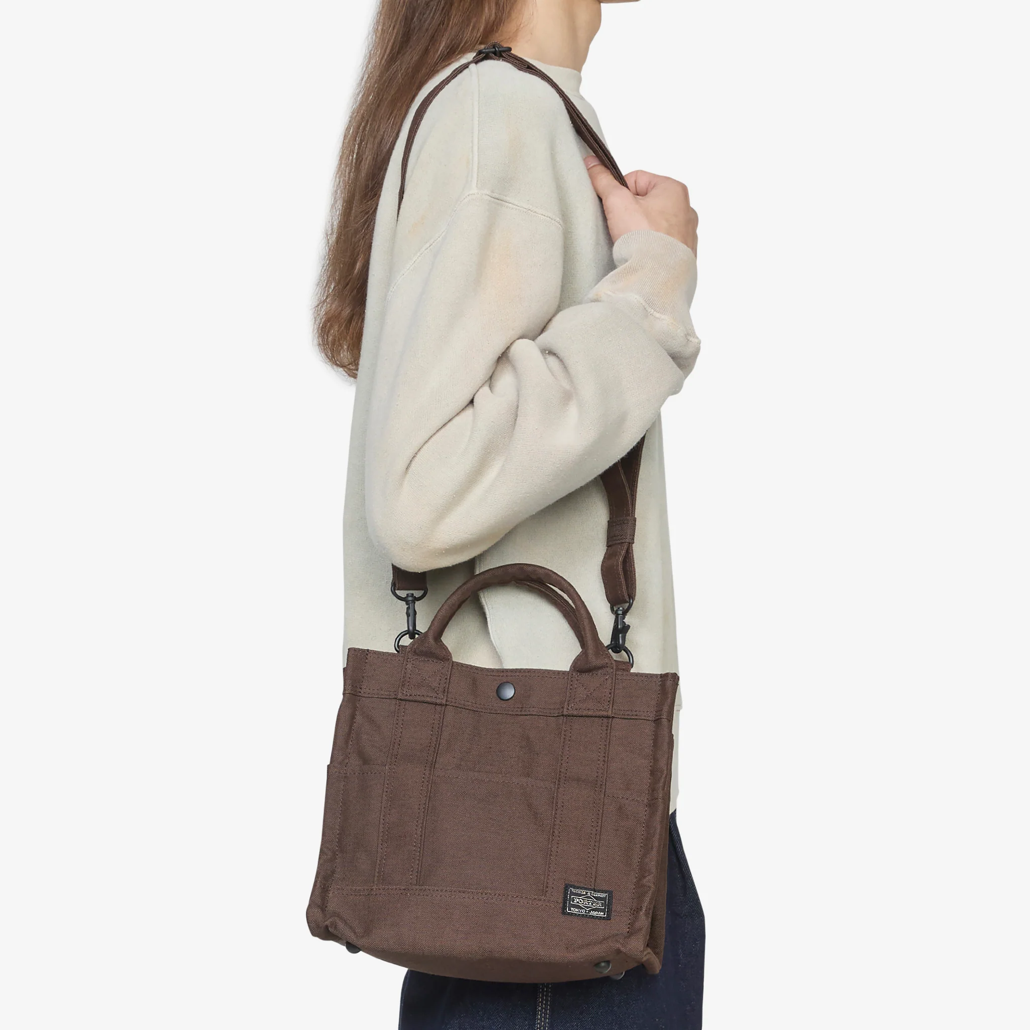 Smoky 2-Way Tote Bag Brown (S)