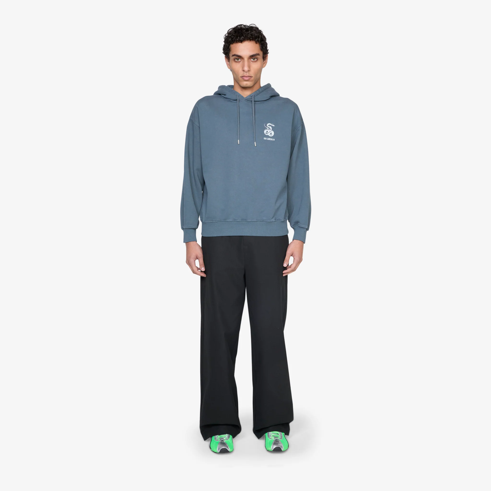 Snake Logo Oversized Hoodie Dark Grey - Image 3