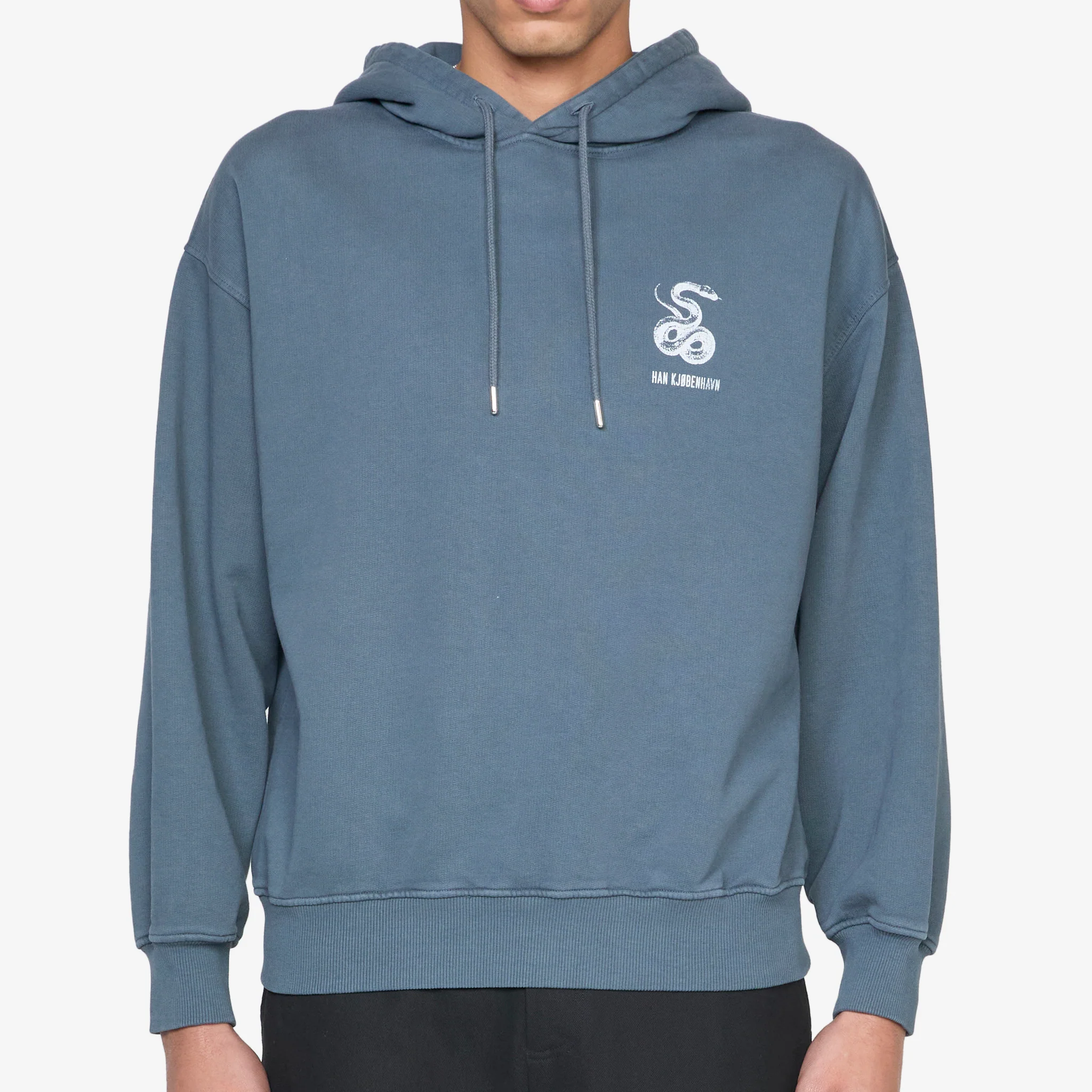 Snake Logo Oversized Hoodie Dark Grey - Image 4