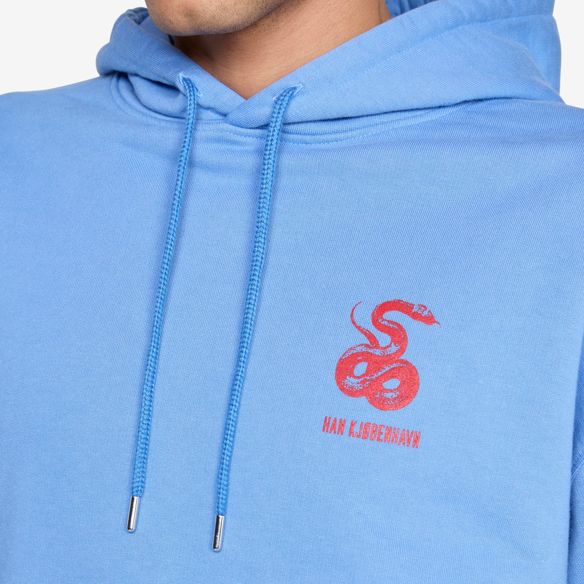 Snake Logo Oversized Hoodie Dusty Blue - Image 2
