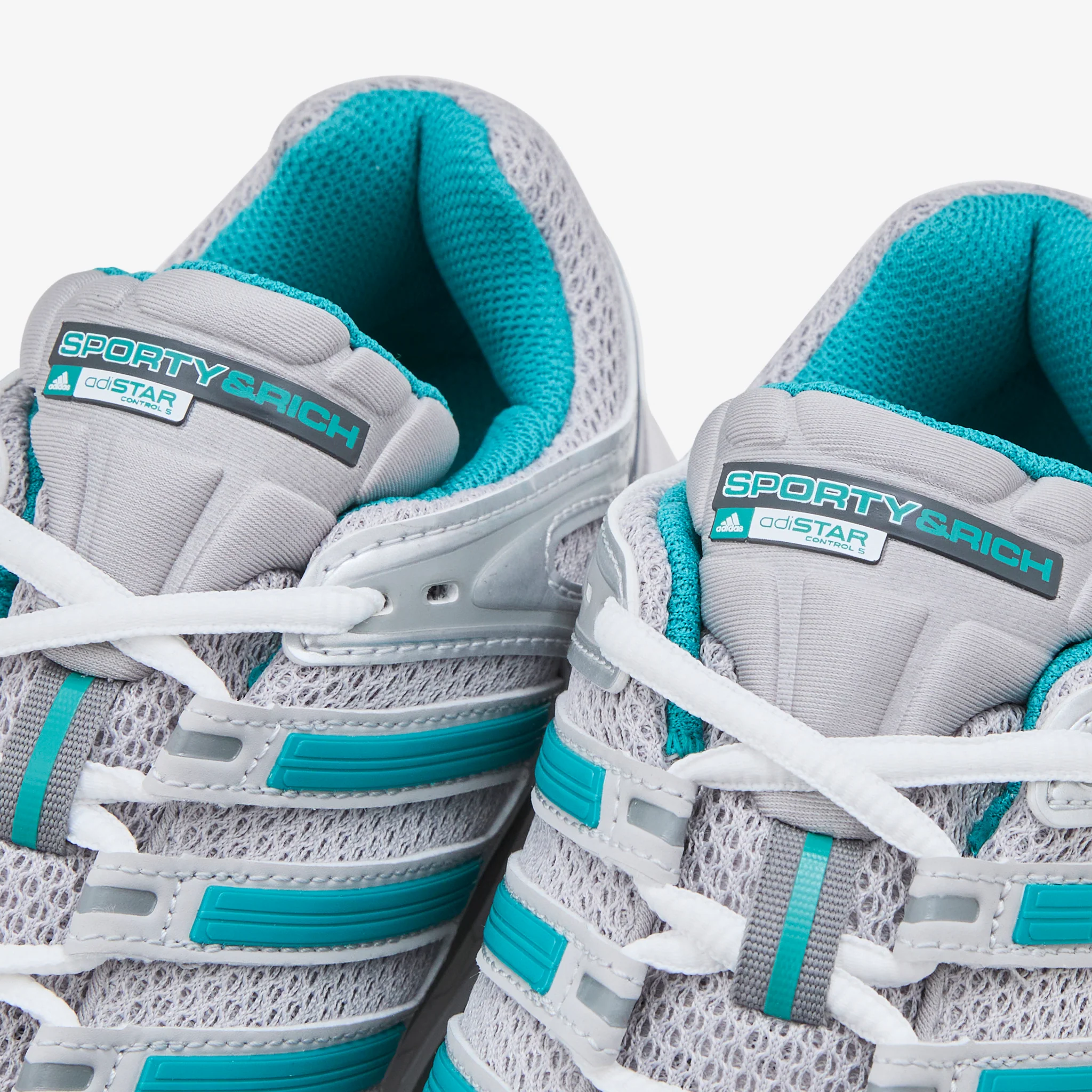 Sporty & Rich x Women's Adistar Control 5 Grey Two | Pure Teal | Silver Metallic - Image 6