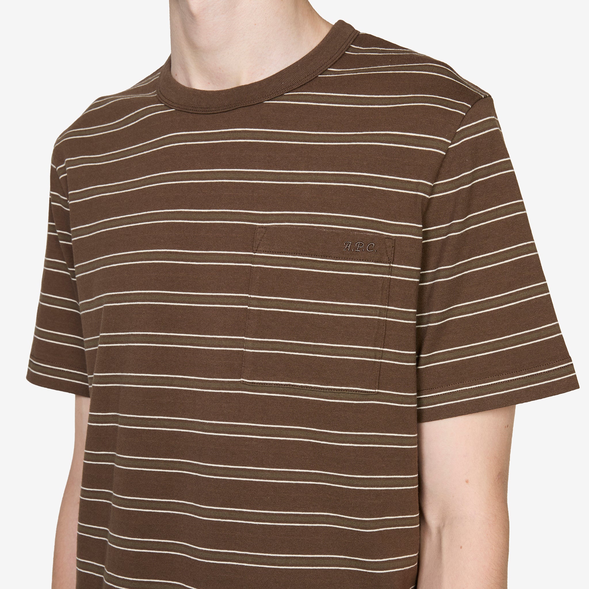 Striped T-Shirt Chestnut Brown - Image 2