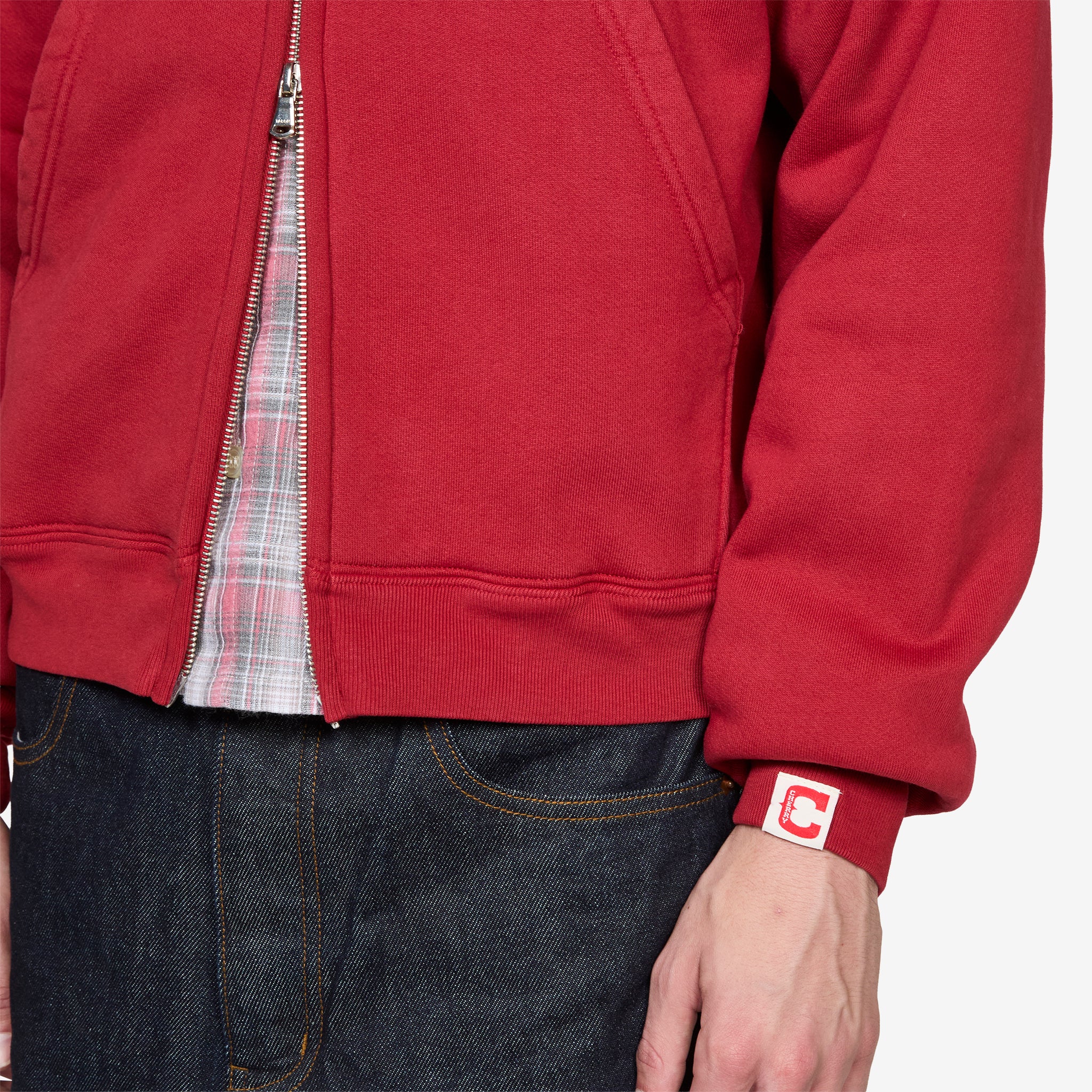 Thermal Zip Up Hoodie Sun Faded Red - Image 4