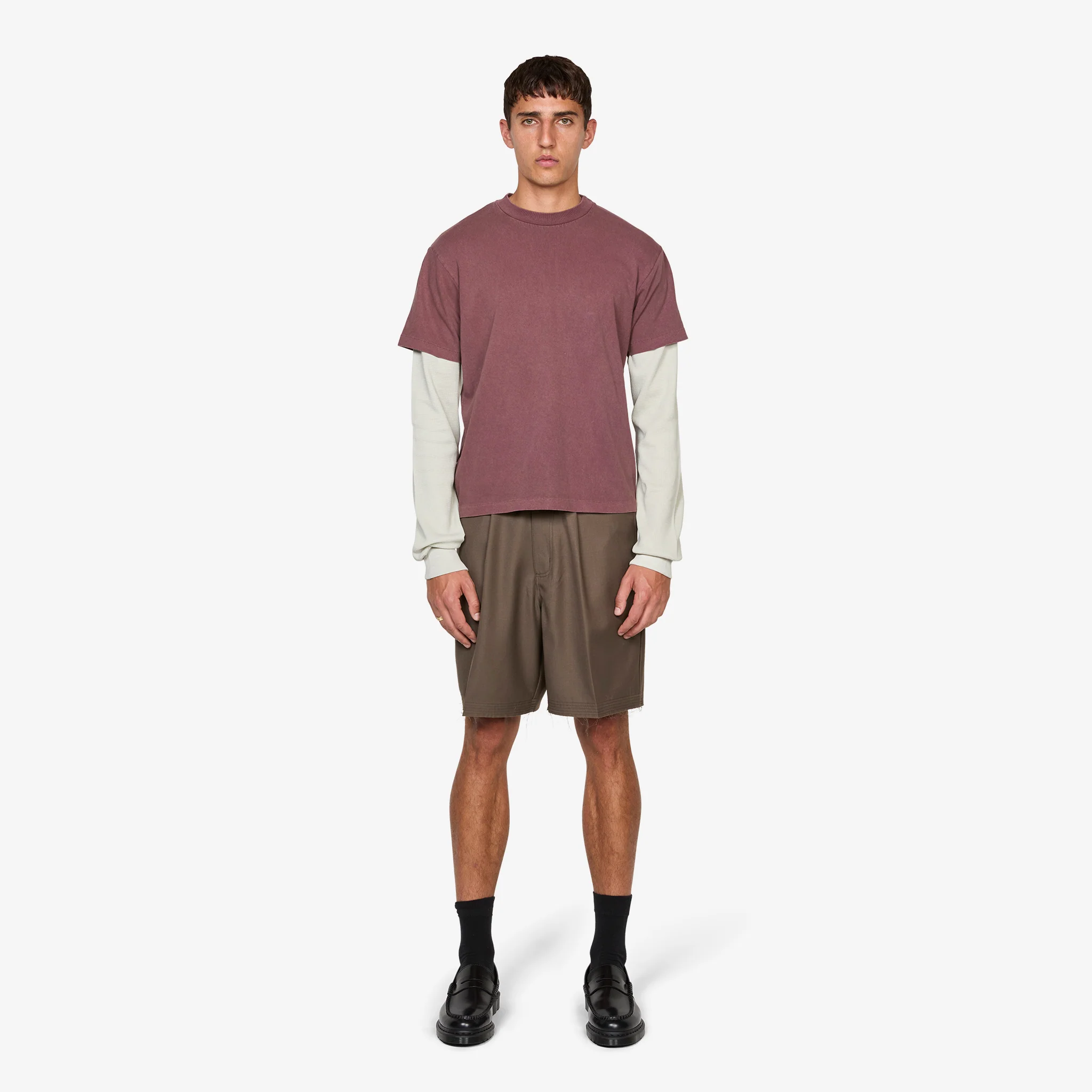 Tide Double T-Shirt Plum | Bone - Image 4