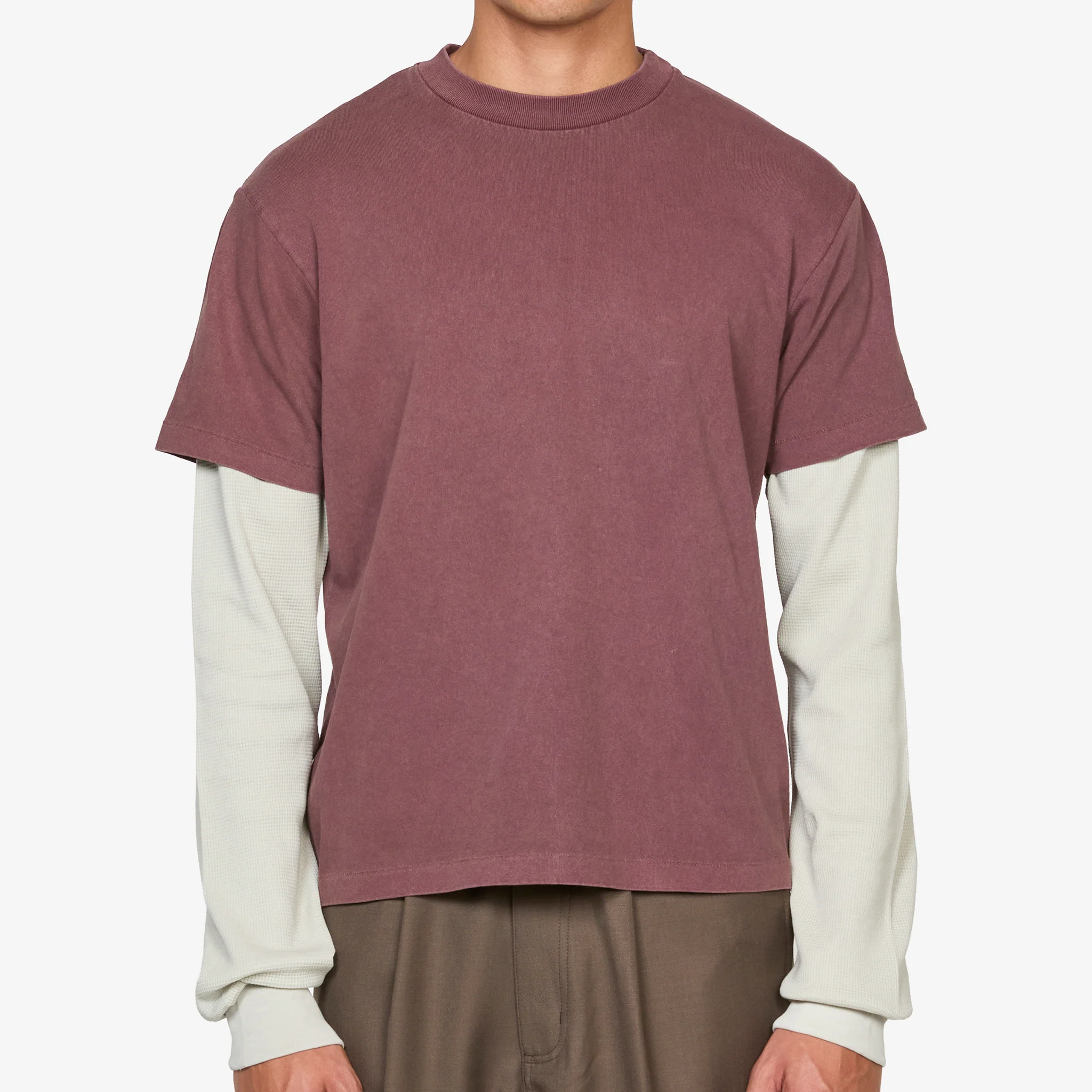 Tide Double T-Shirt Plum | Bone - Image 5