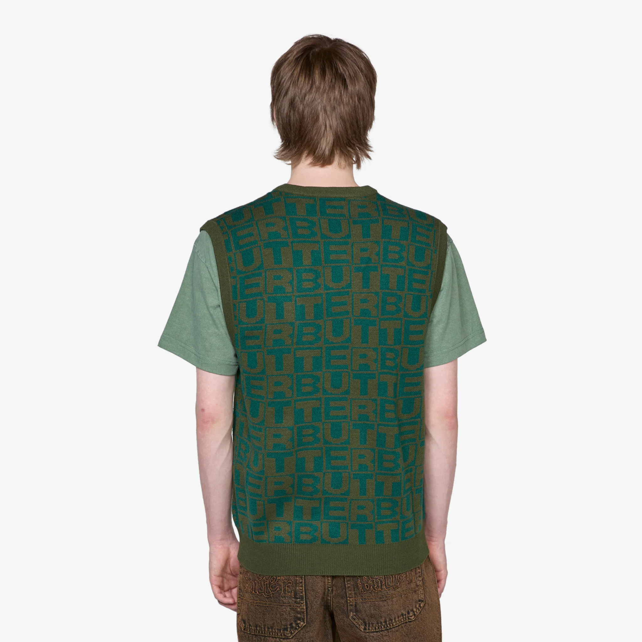 Tiles Knitted Vest Green - Image 2