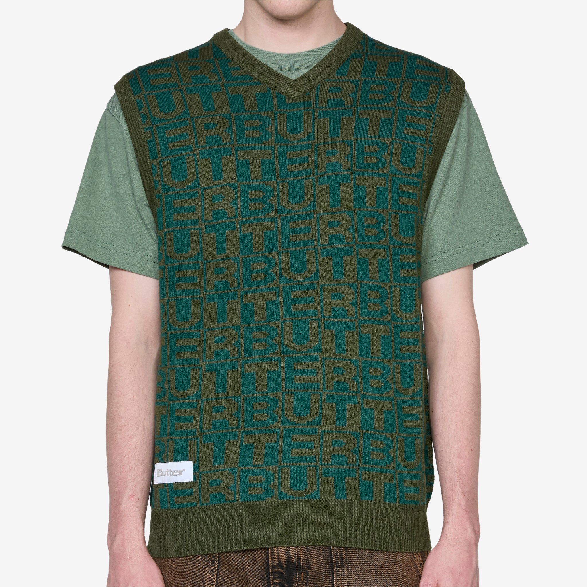 Tiles Knitted Vest Green - Image 4