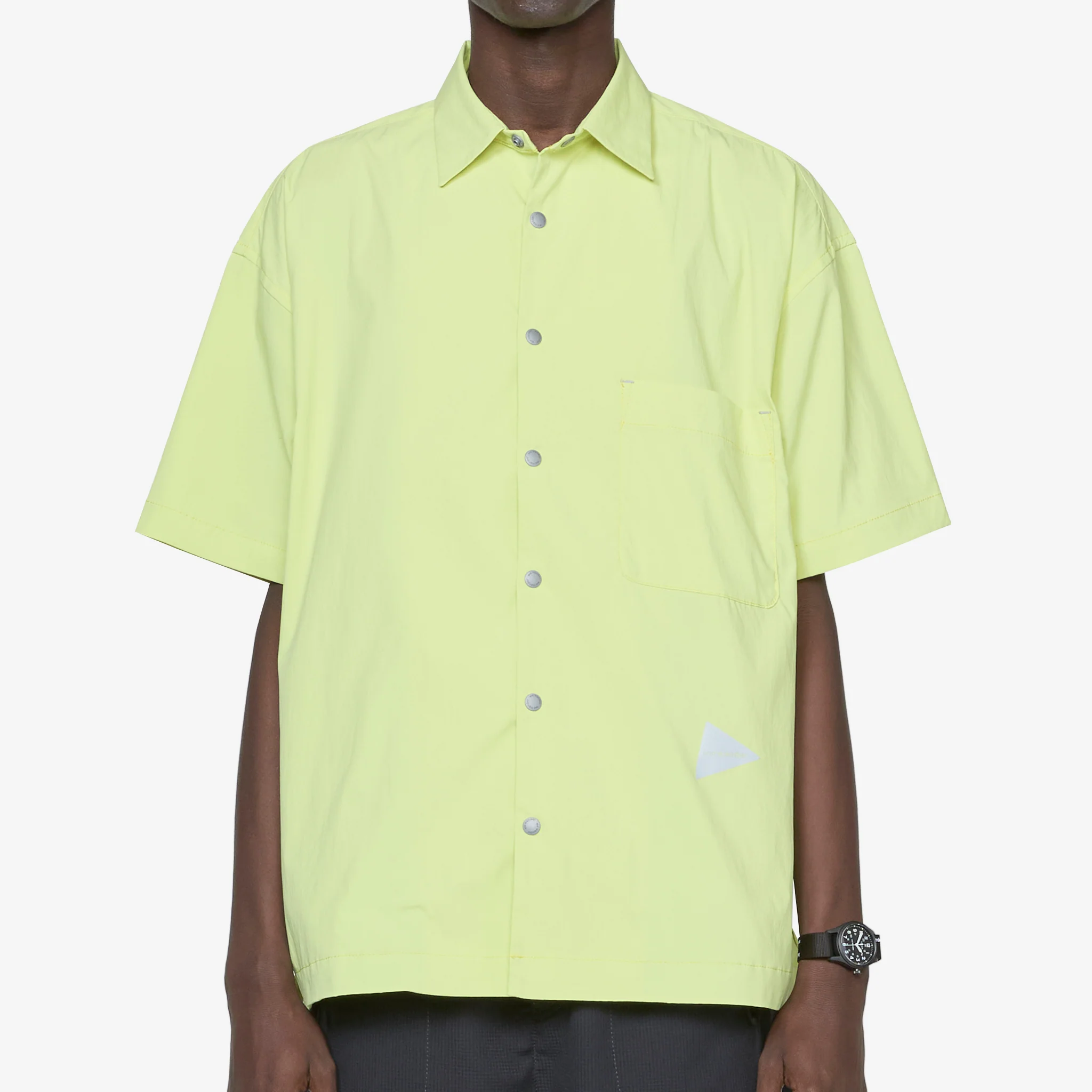 UV Cut Stretch Short Sleeve Shirt Yellow Green - Image 3