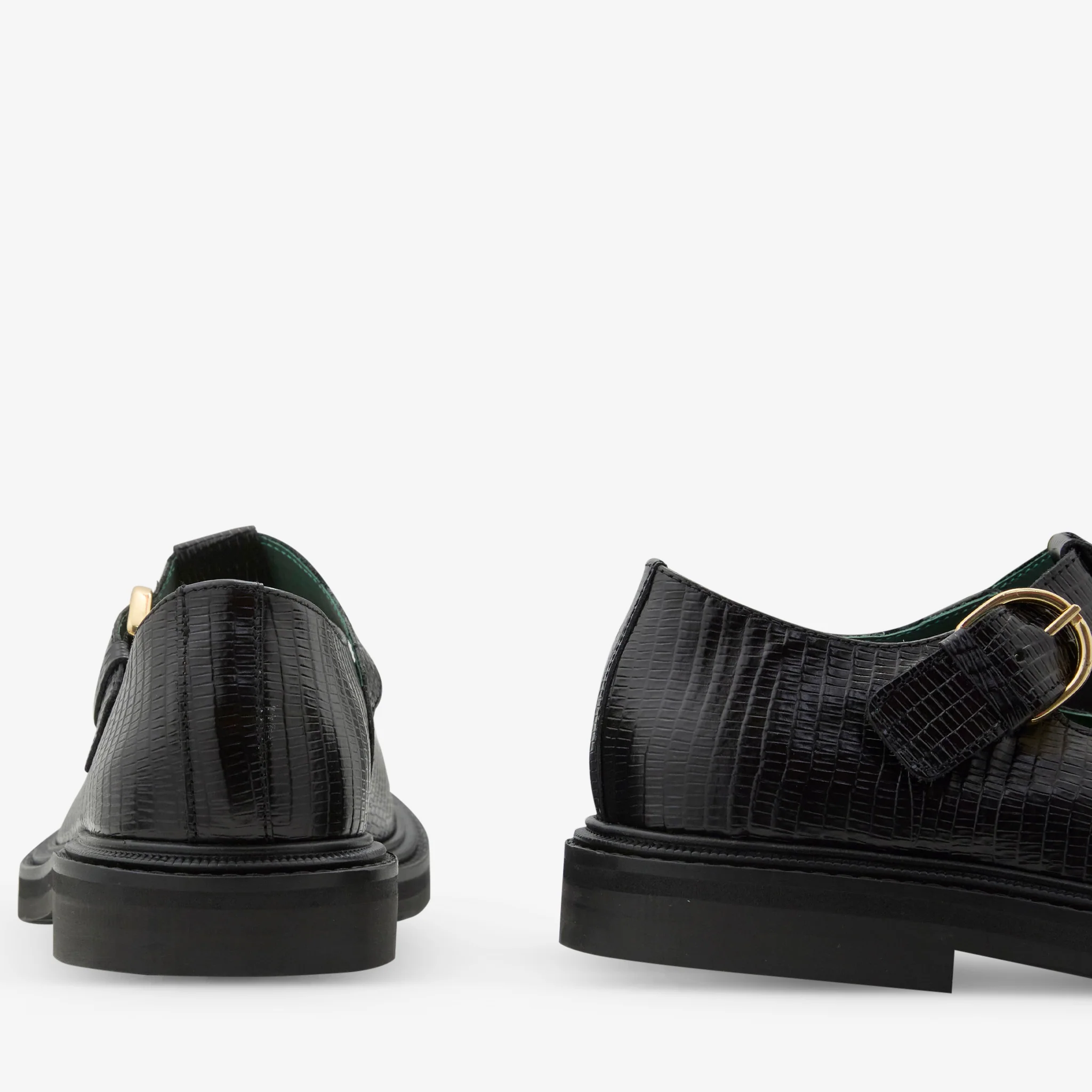 Vinnee T-Strap Derby Black Lizard Pattern - Image 3