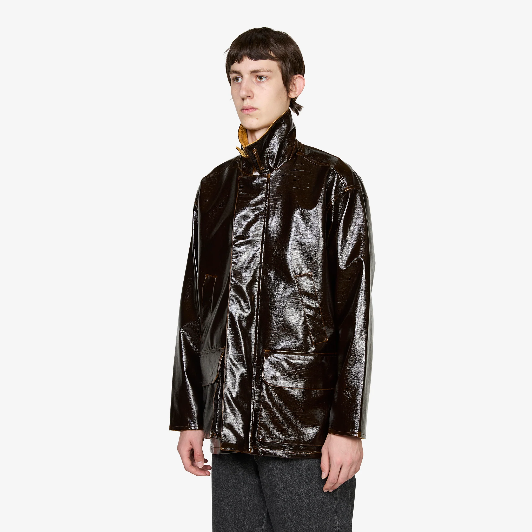 Vinyl Leisure Jacket Brown - Image 4