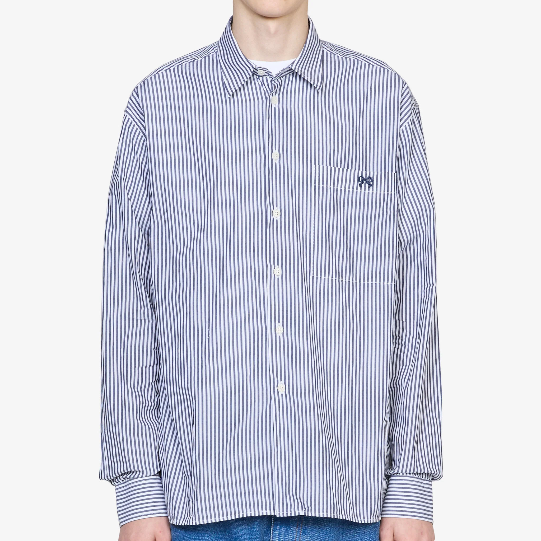 Vit Stripe Shirt Blue - Image 4