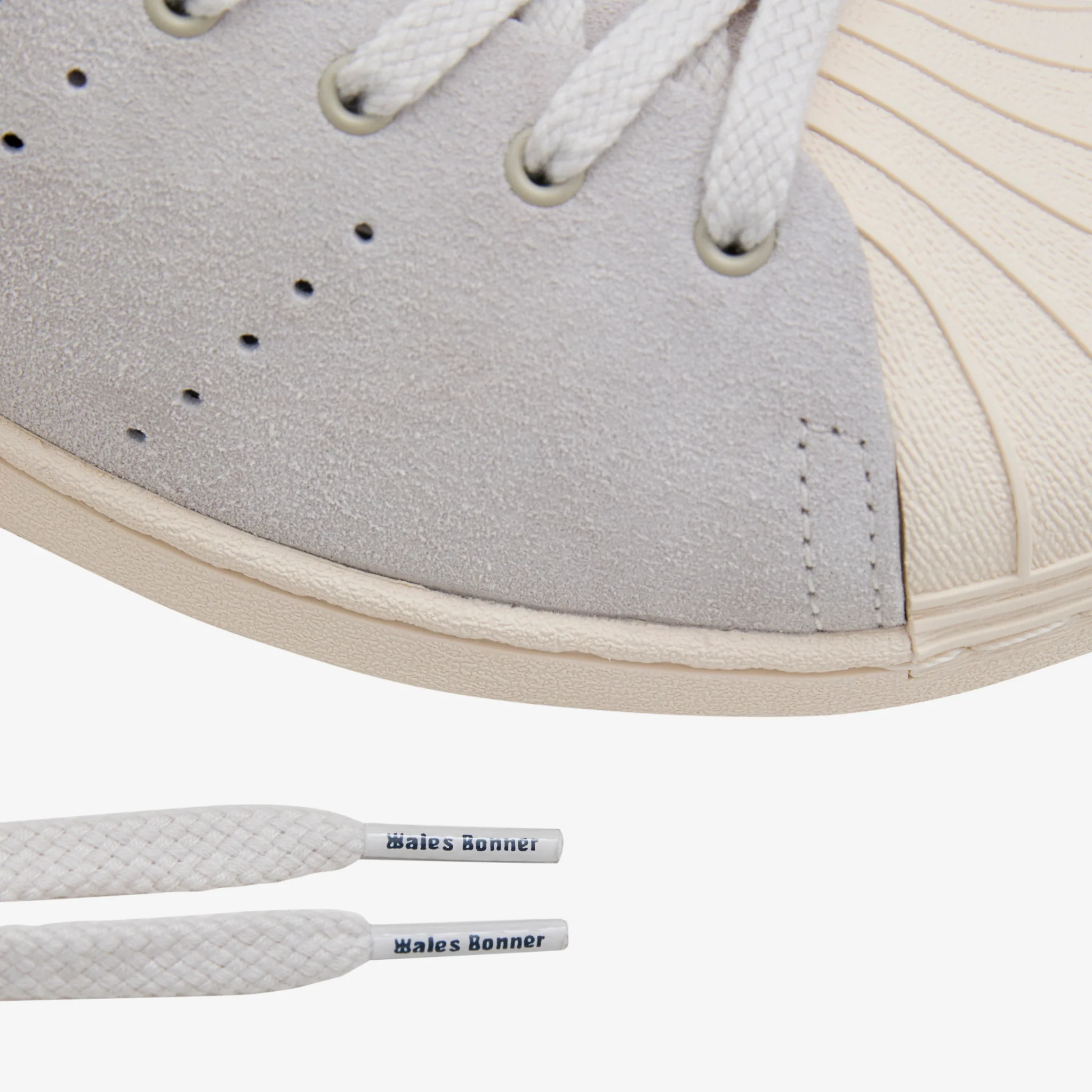 Wales Bonner x Superstar Hi Mist Stone | Wonder White | Gold Metallic - Image 4
