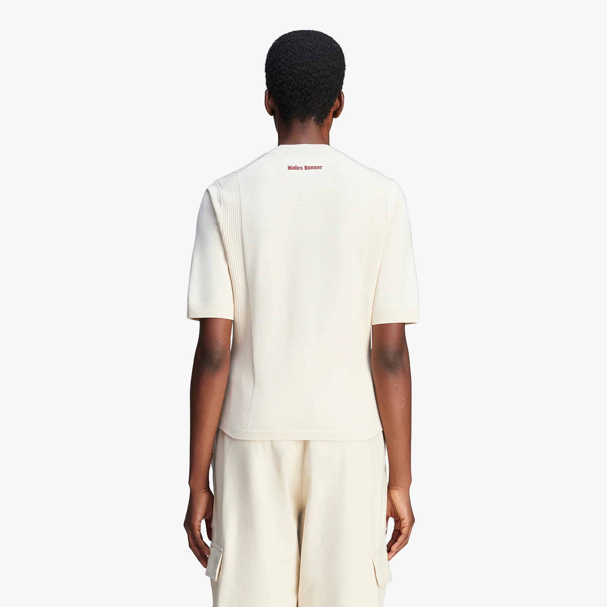 Wales Bonner x Women's Knit Short Sleeve Top Wonder White - Image 4