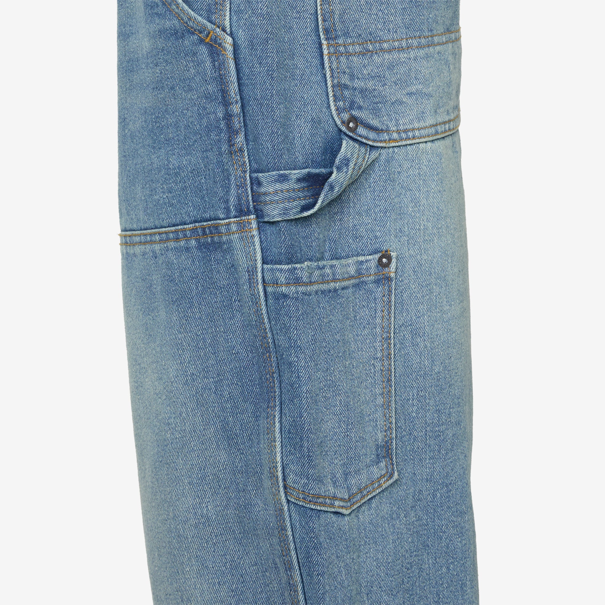 Washed Double Knee Denim Pant Indigo - Image 3
