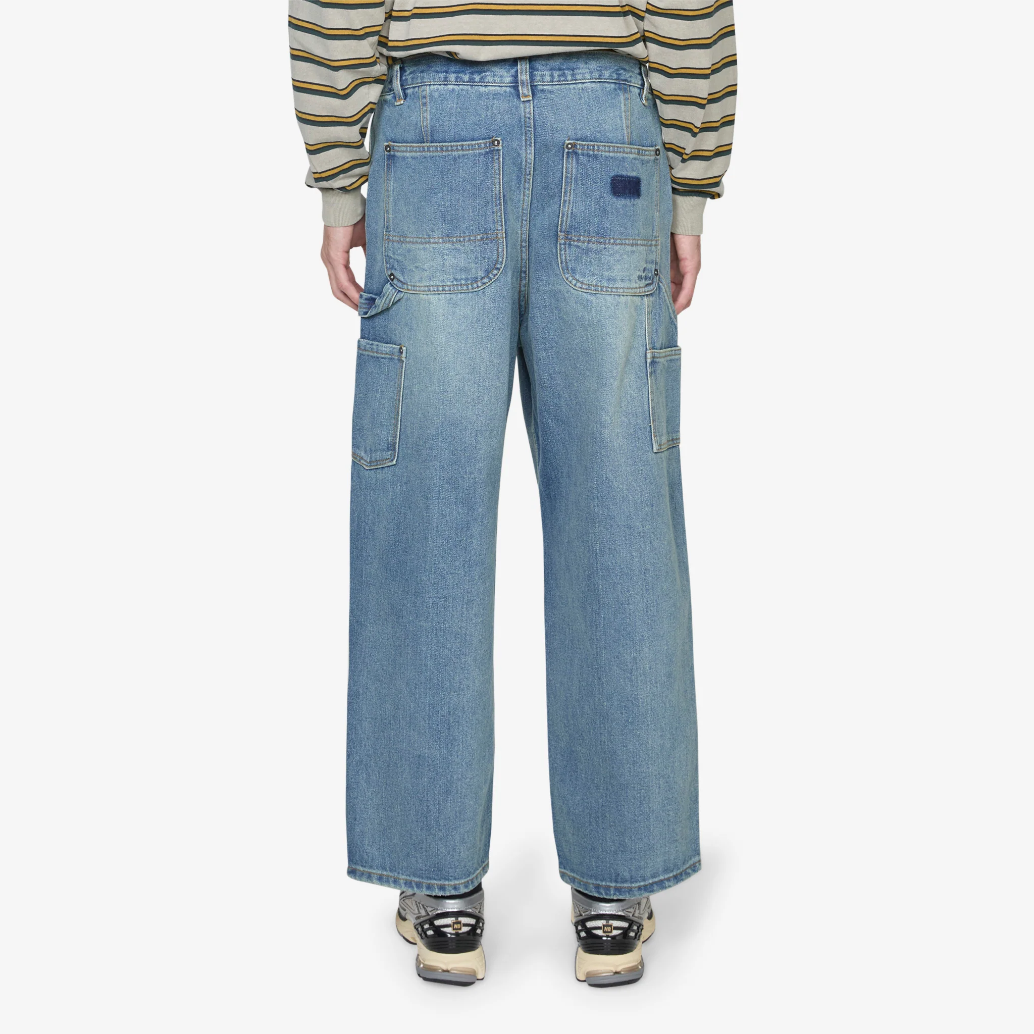 Washed Double Knee Denim Pant Indigo - Image 5