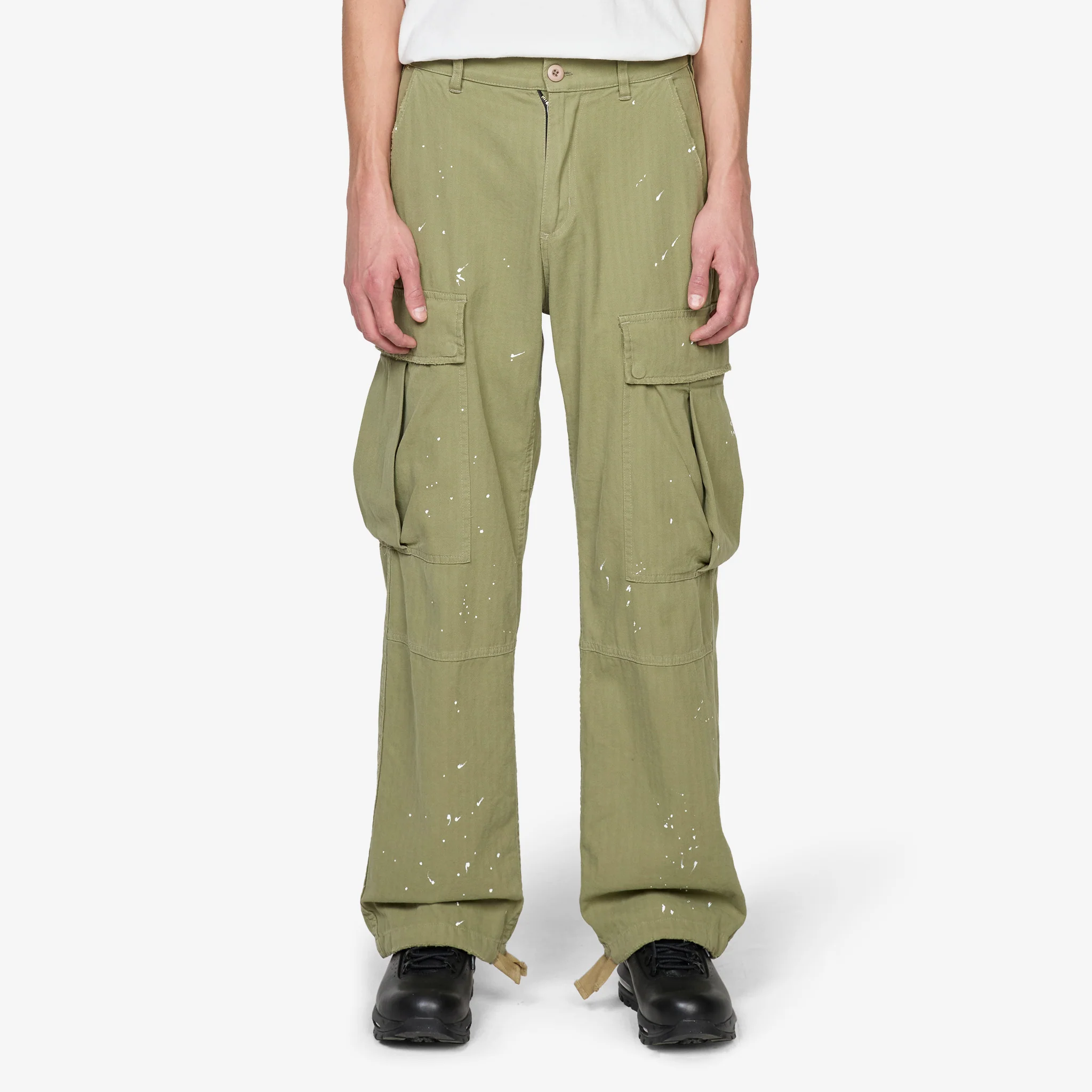 Wide Leg Cargo Pant Olive Green