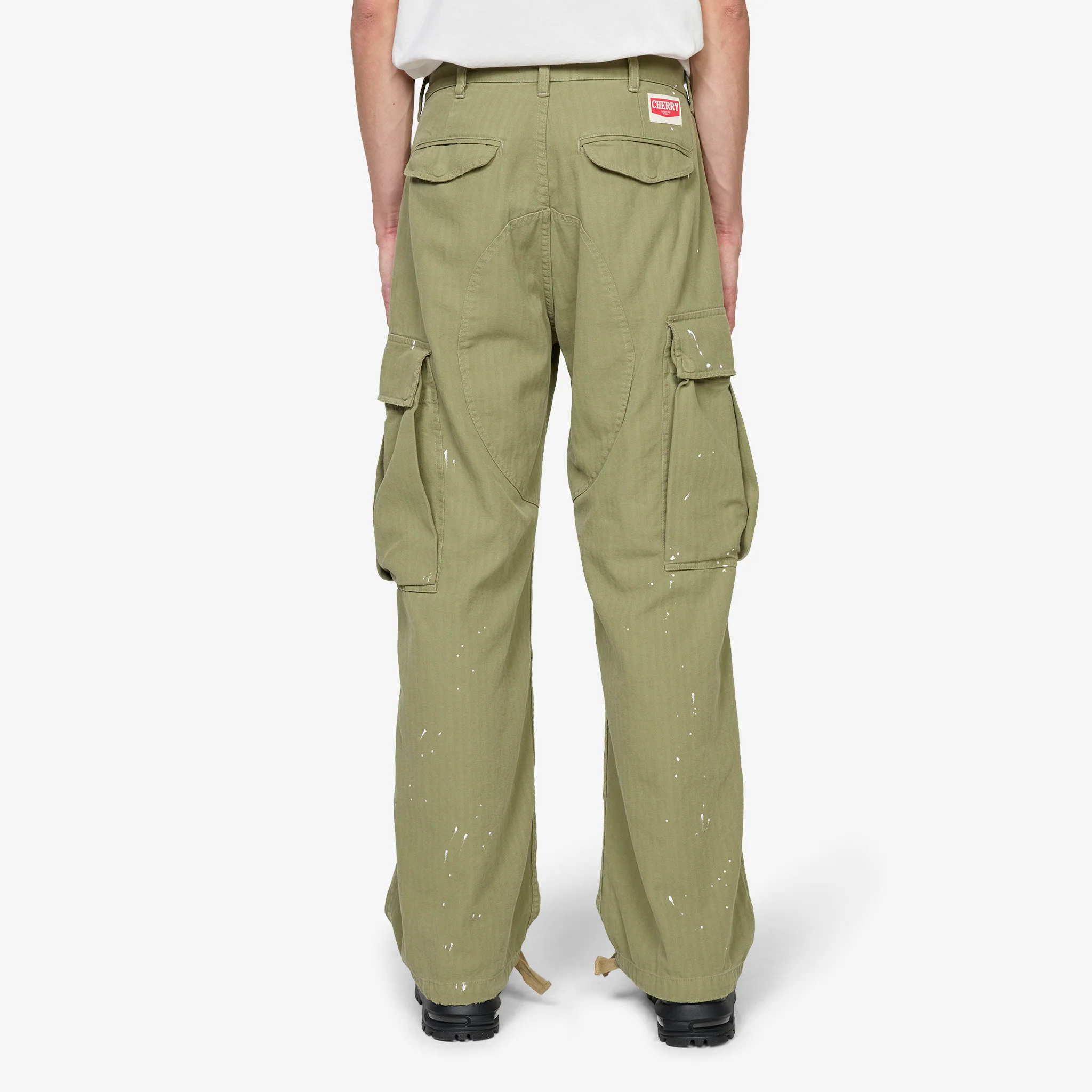 Wide Leg Cargo Pant Olive Green - Image 2