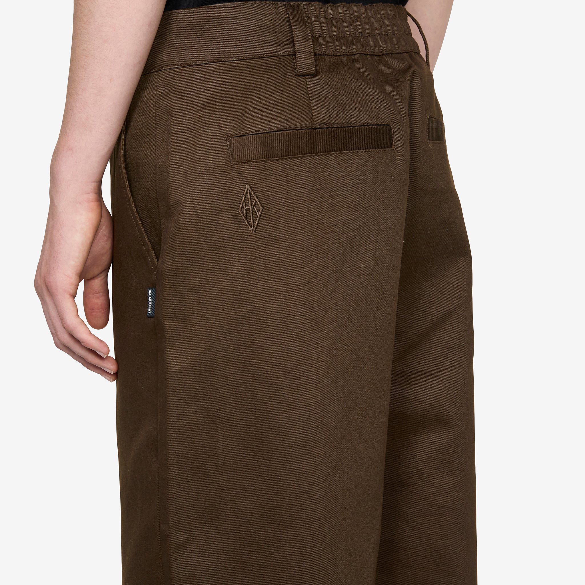 Wide-Leg Twill Trousers Brown - Image 2