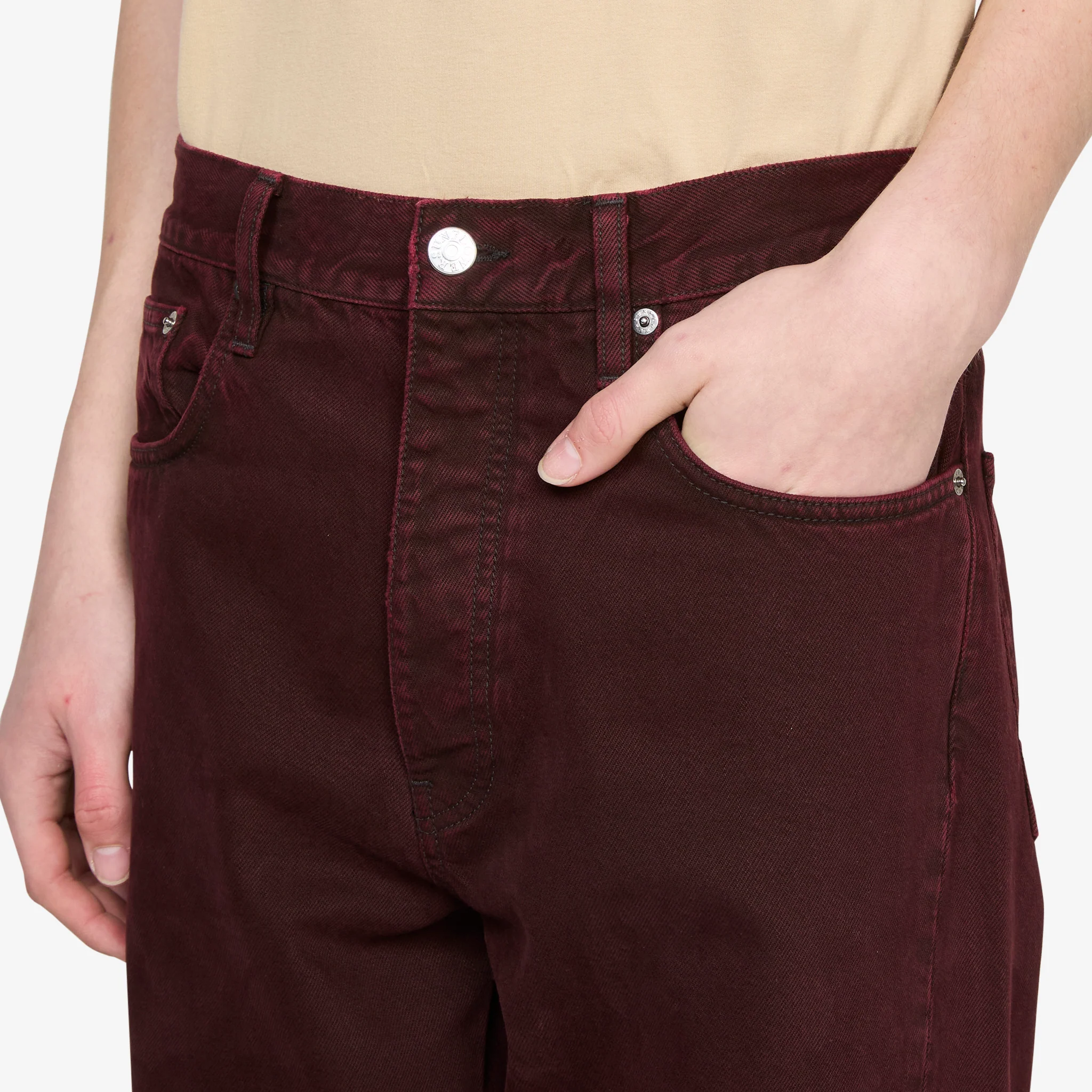 Wide Twist Jeans Dark Wine Dyed - Image 2