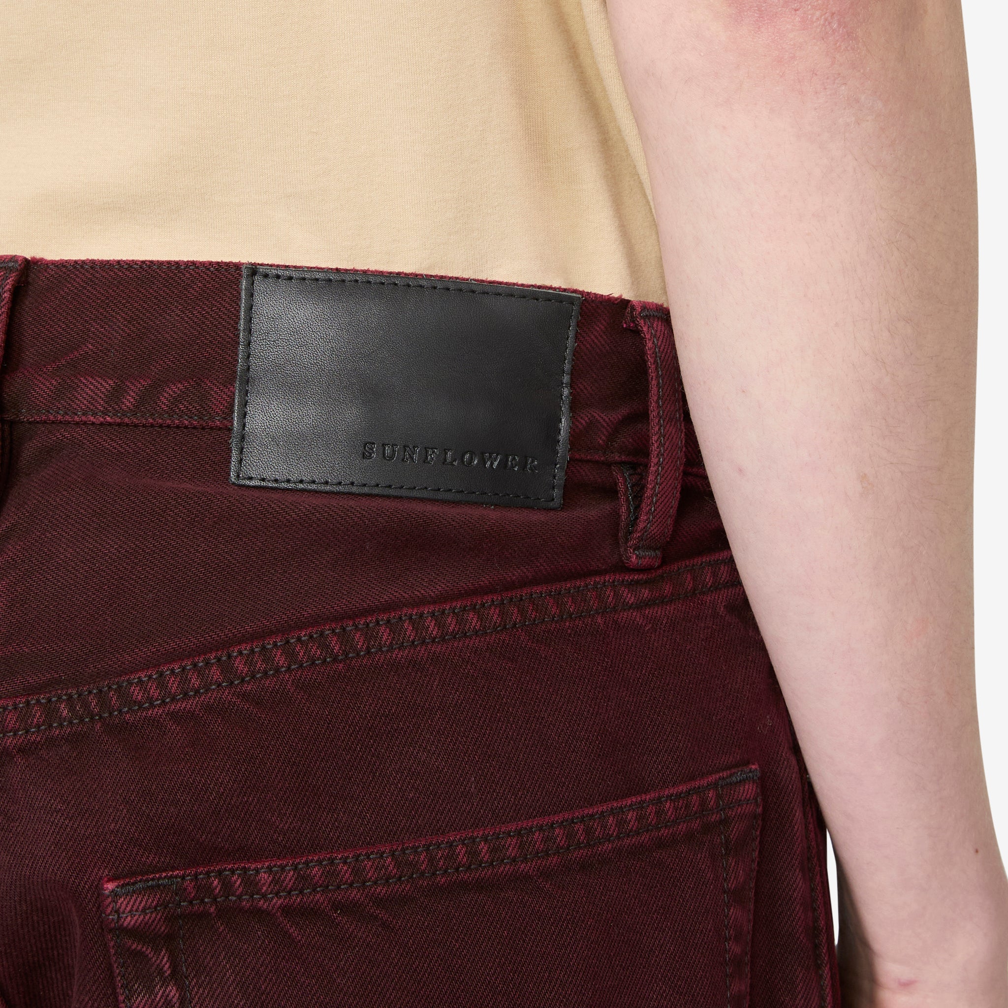 Wide Twist Jeans Dark Wine Dyed - Image 4