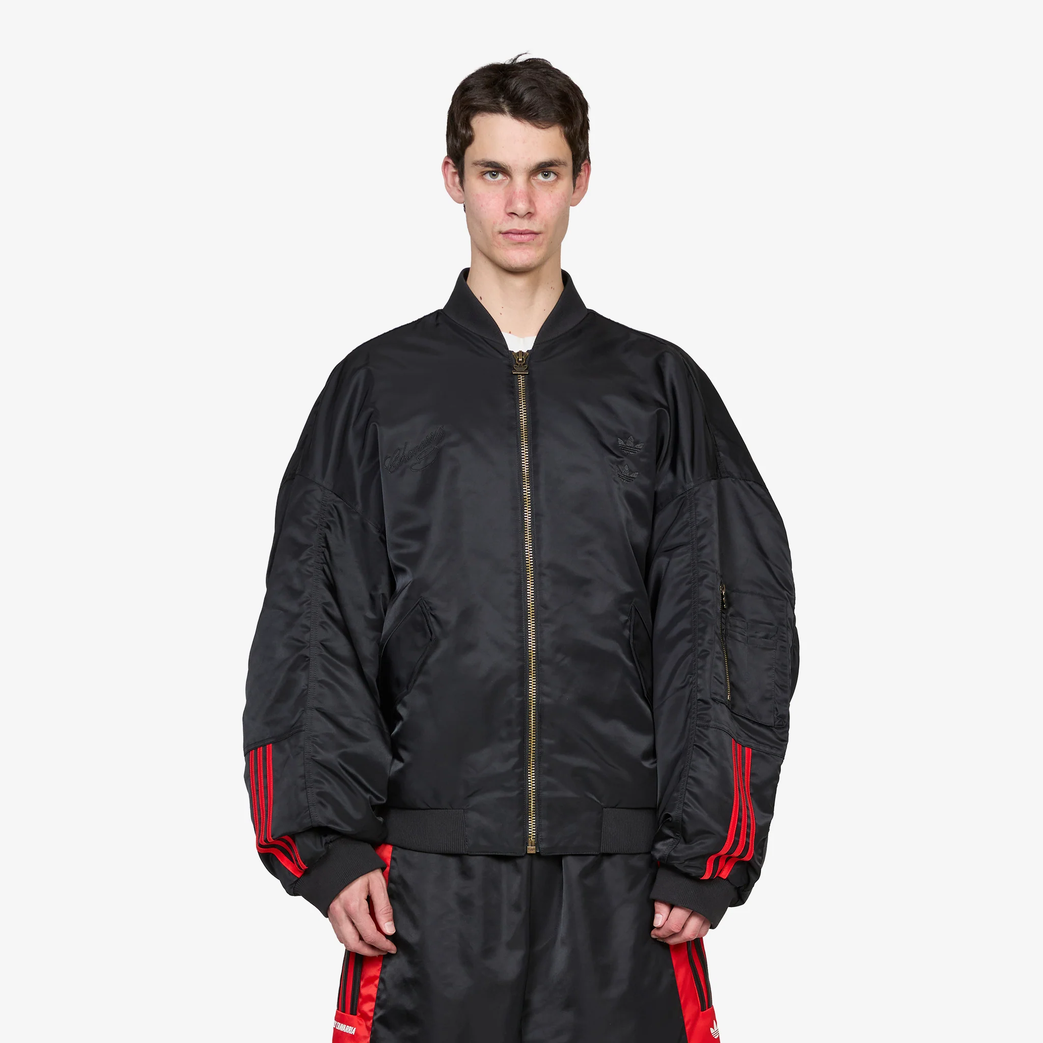 Willy Chavarria x Satin Bomber Jacket Black
