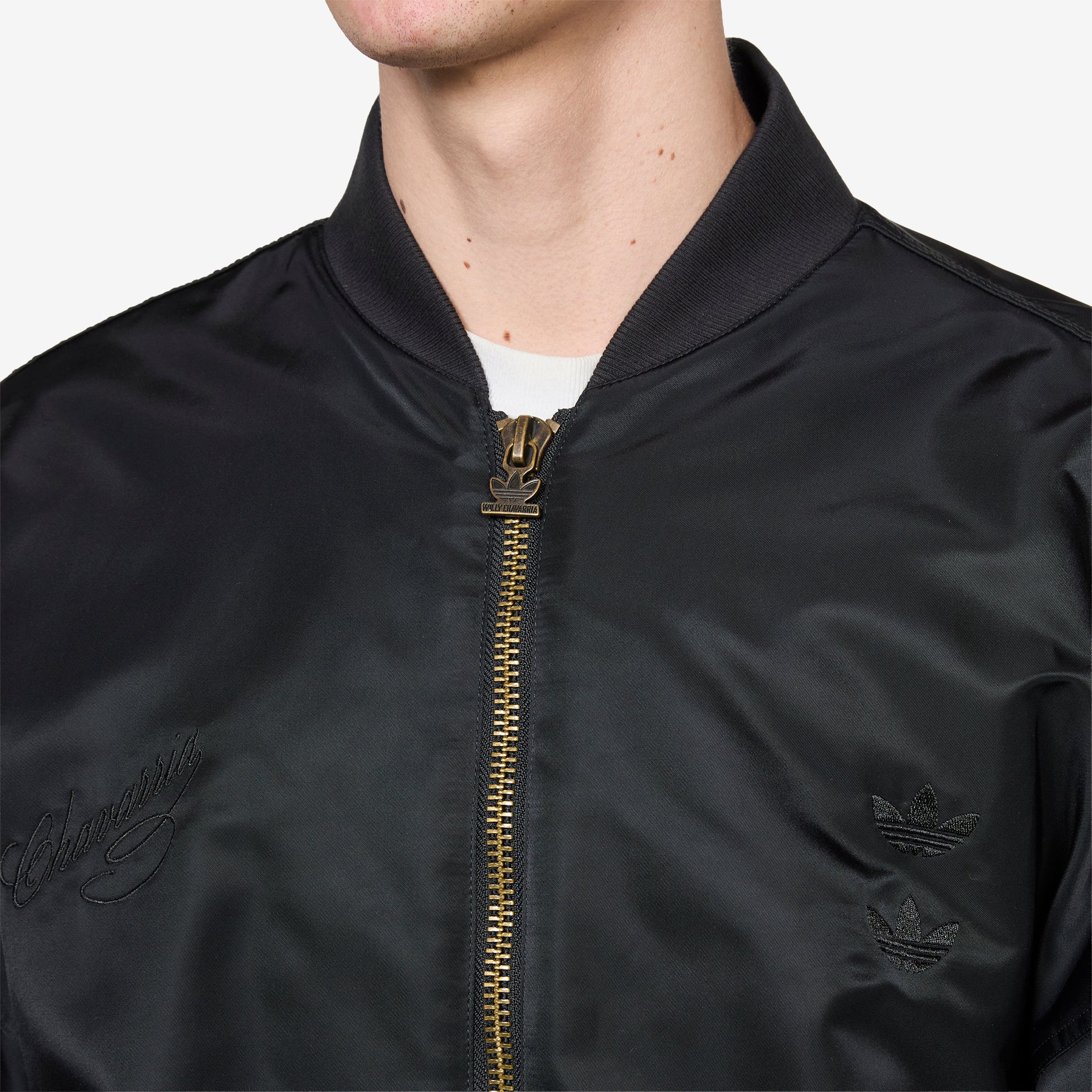Willy Chavarria x Satin Bomber Jacket Black - Image 3