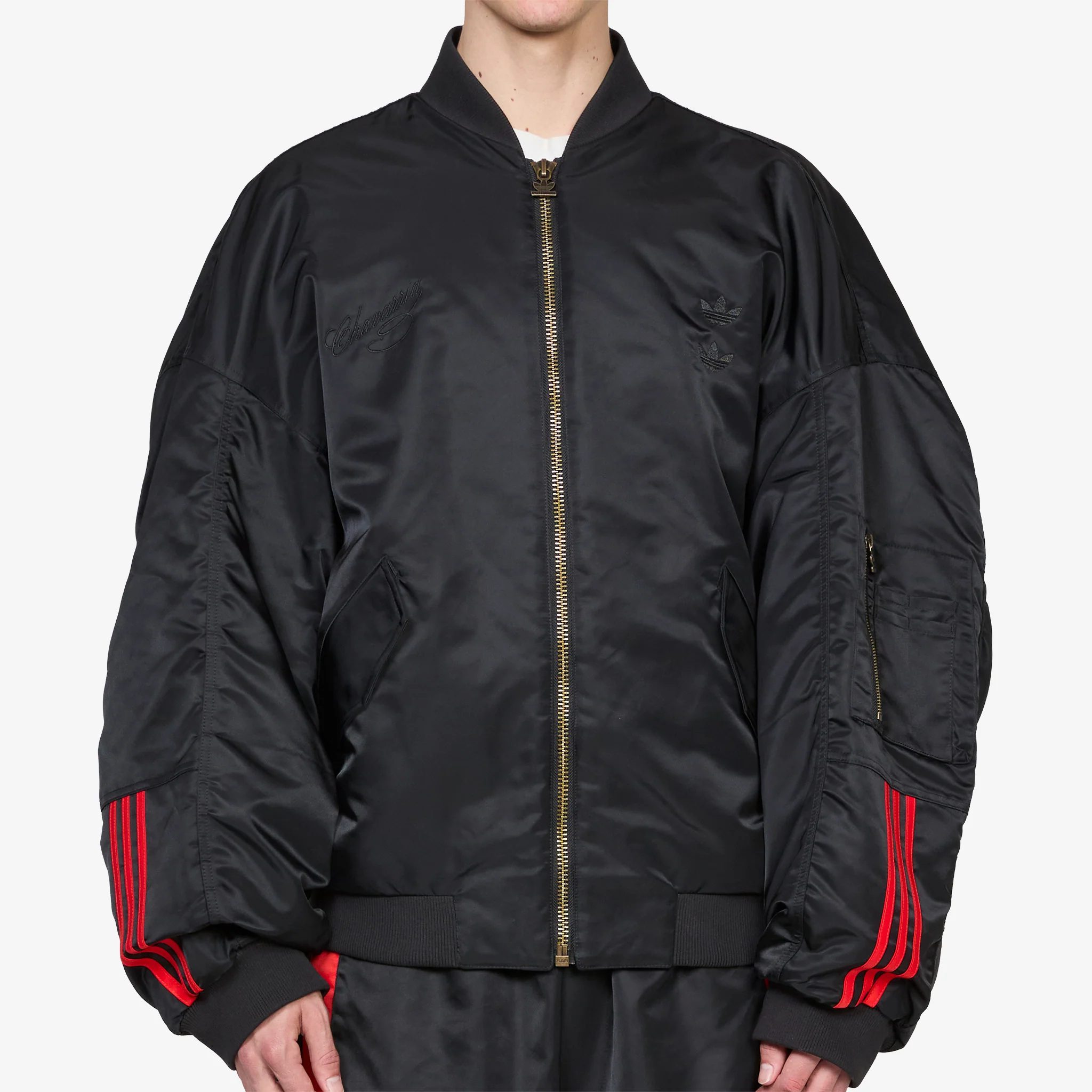 Willy Chavarria x Satin Bomber Jacket Black - Image 5
