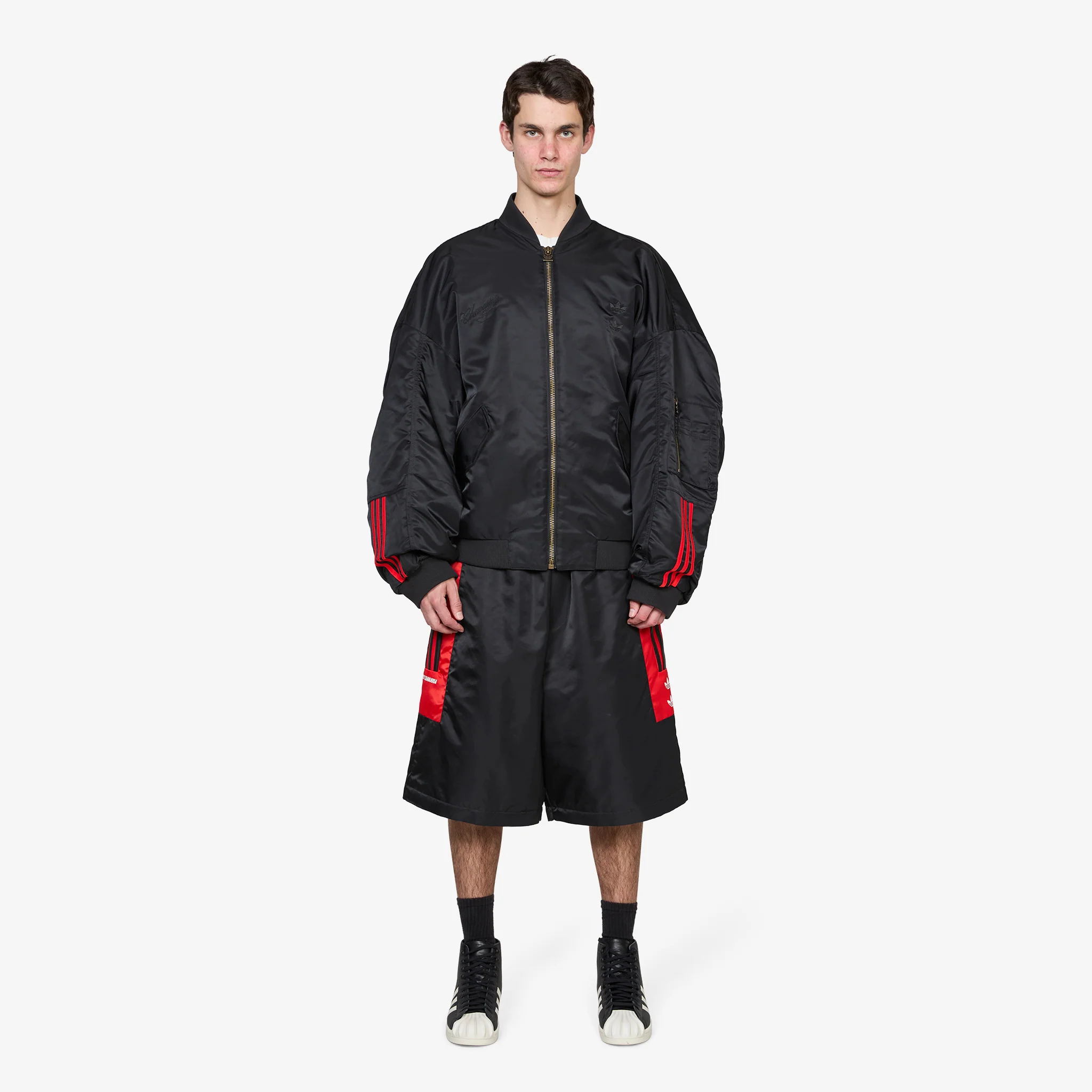 Willy Chavarria x Satin Bomber Jacket Black - Image 6