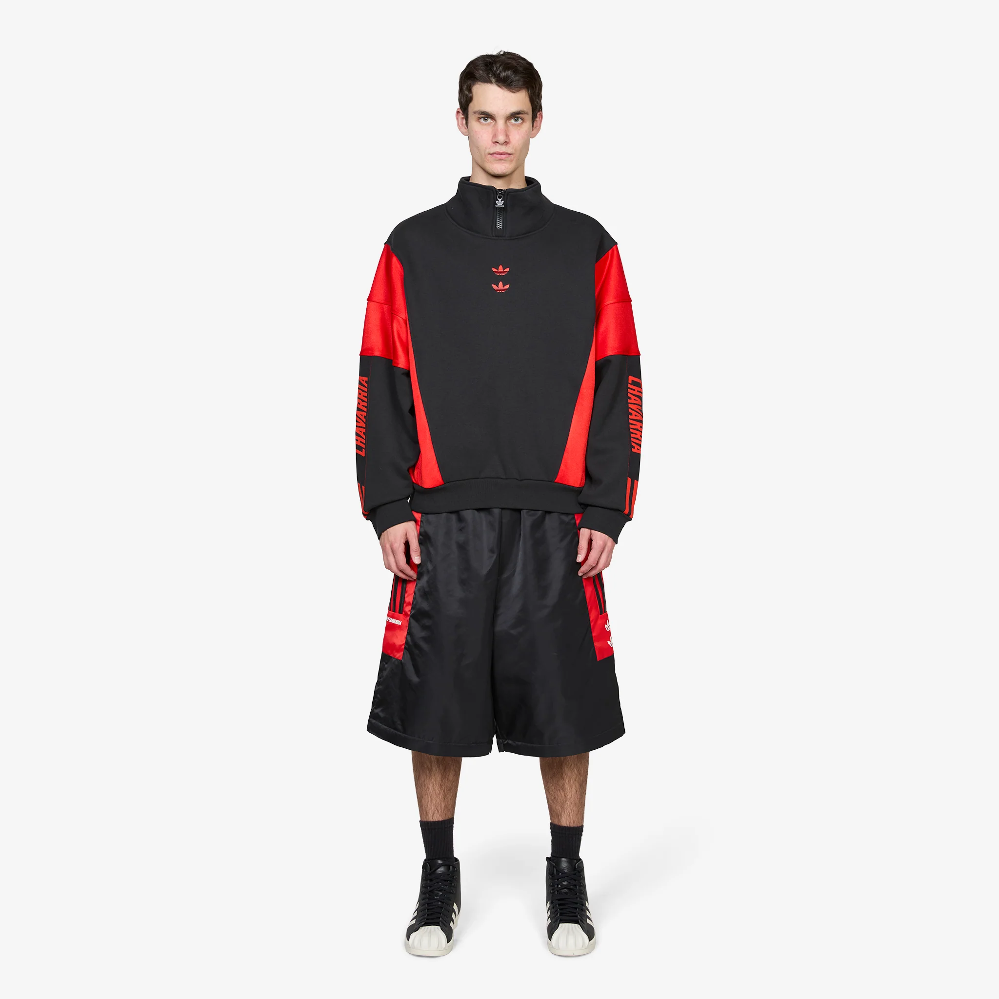 Willy Chavarria x Watsonville Mockneck Black | Red - Image 7