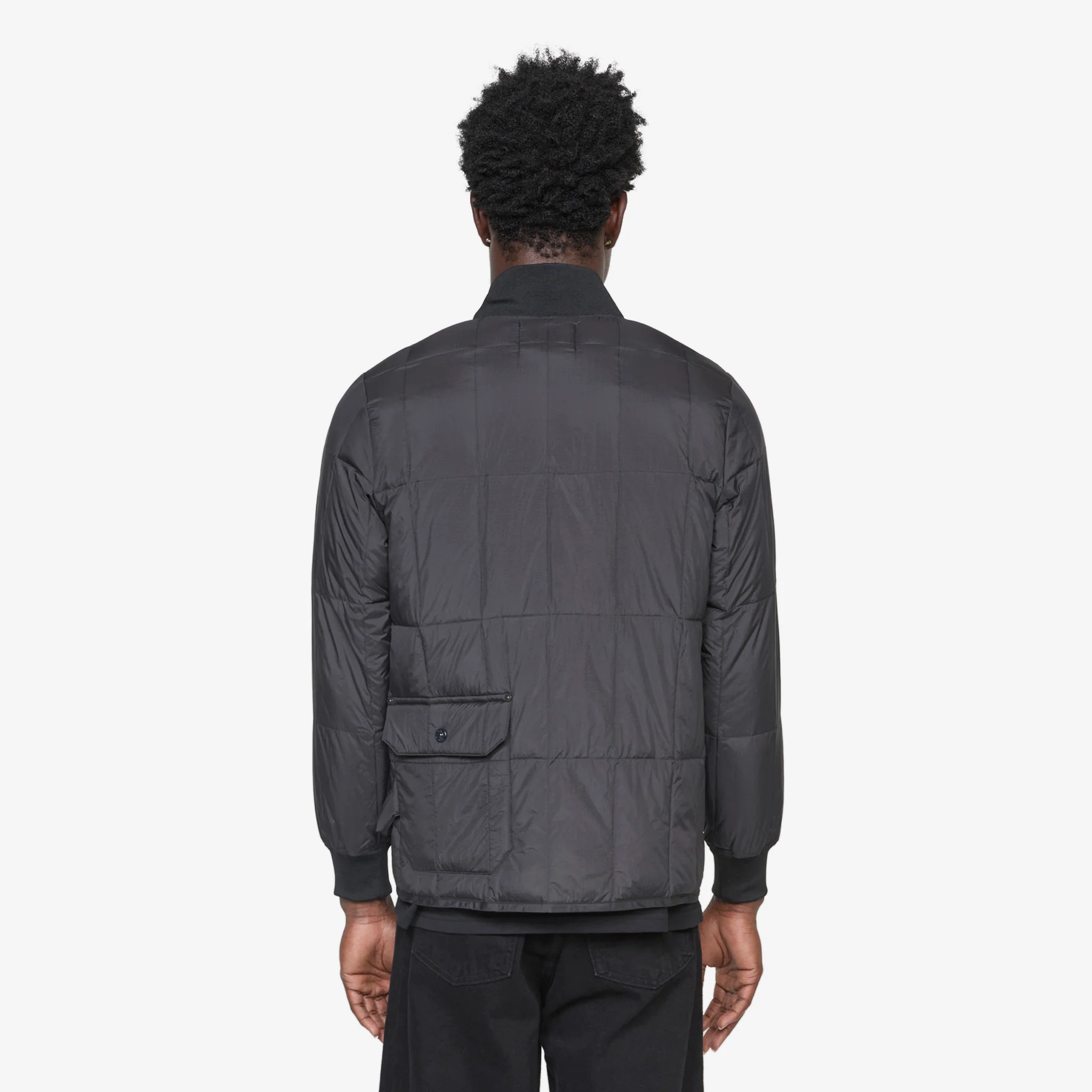 Work W-Zip Ribbed Neck Down Jacket Black - Image 5