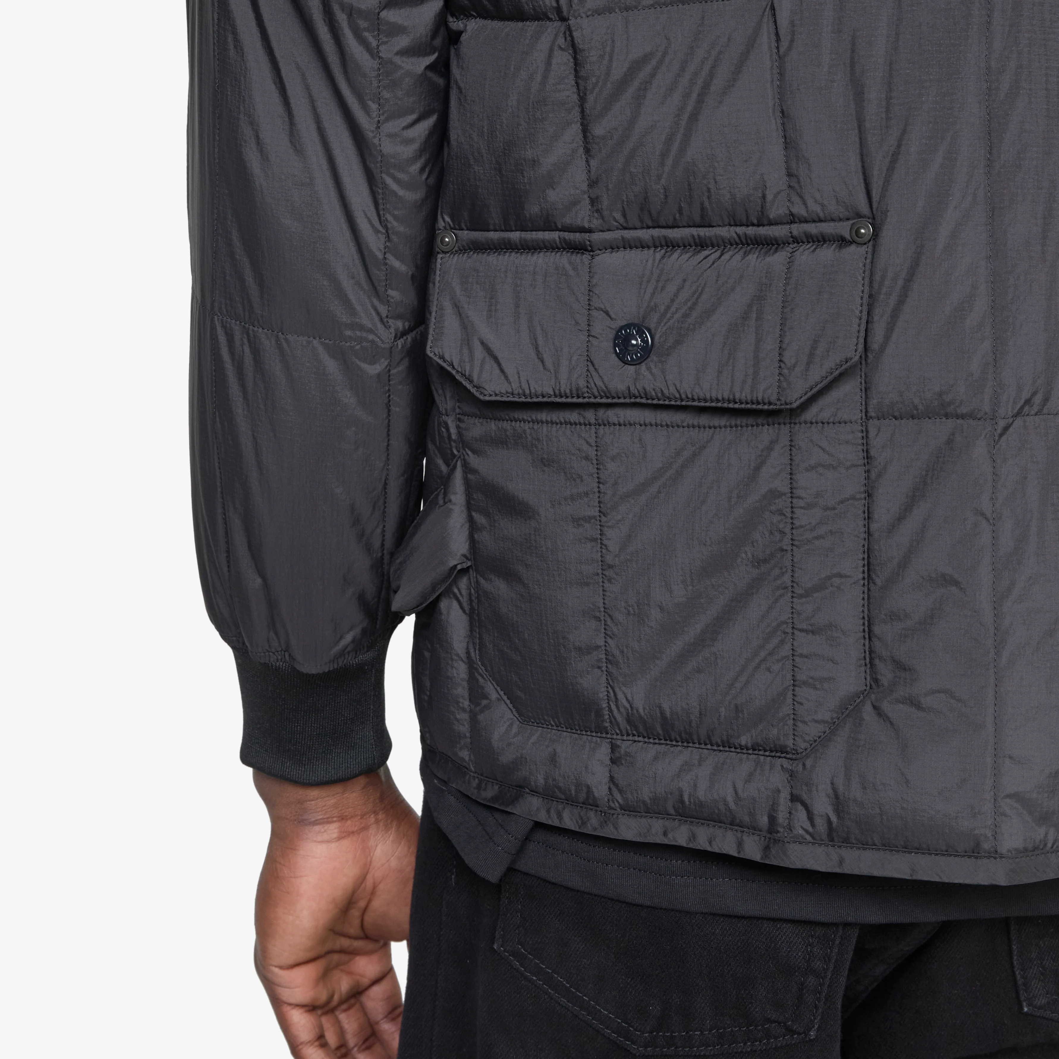 Work W-Zip Ribbed Neck Down Jacket Black - Image 6