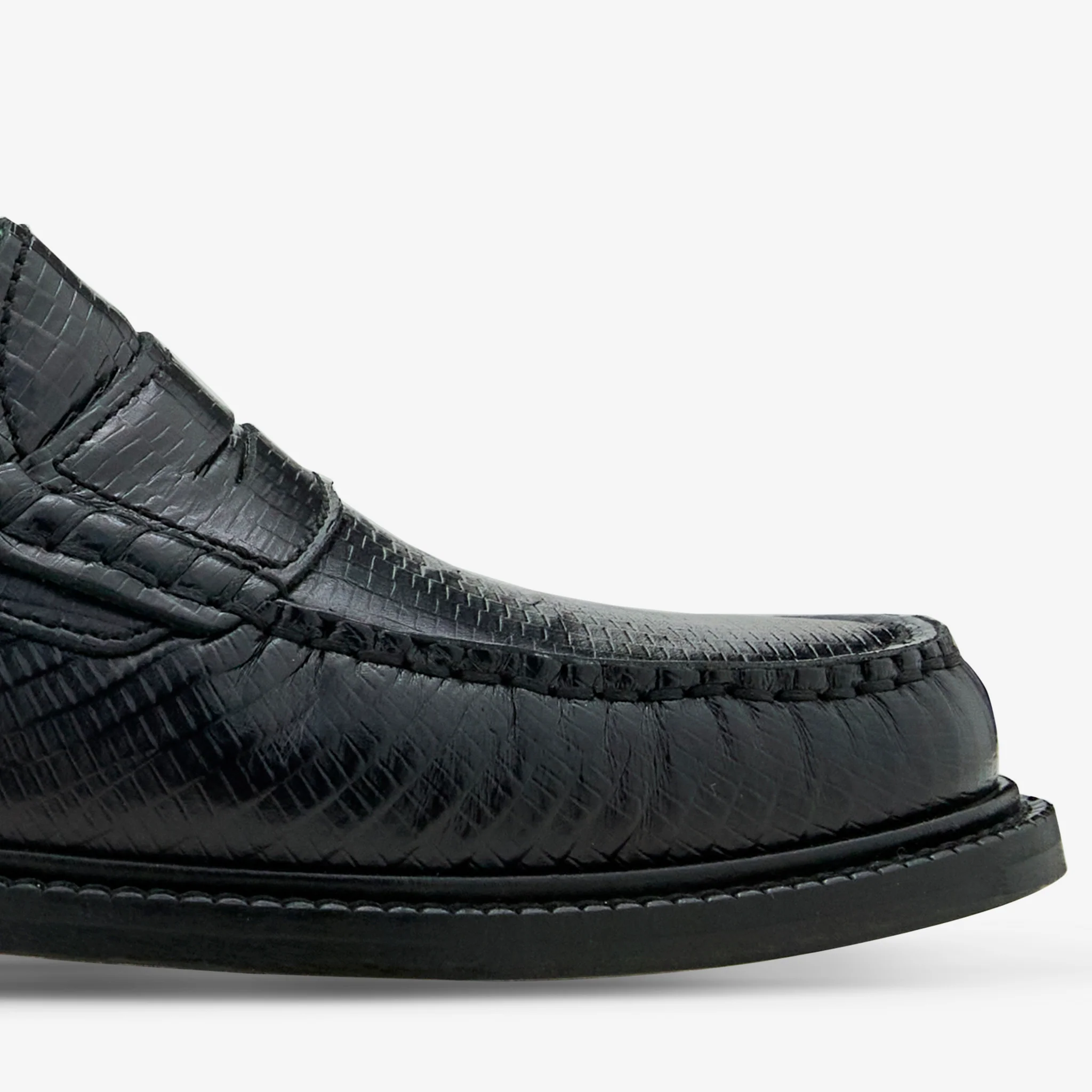 Yardee Moccasin Loafer Black Lizard Pattern - Image 5